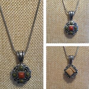 VTG Lia Sophia Double Sided Pendant Necklace